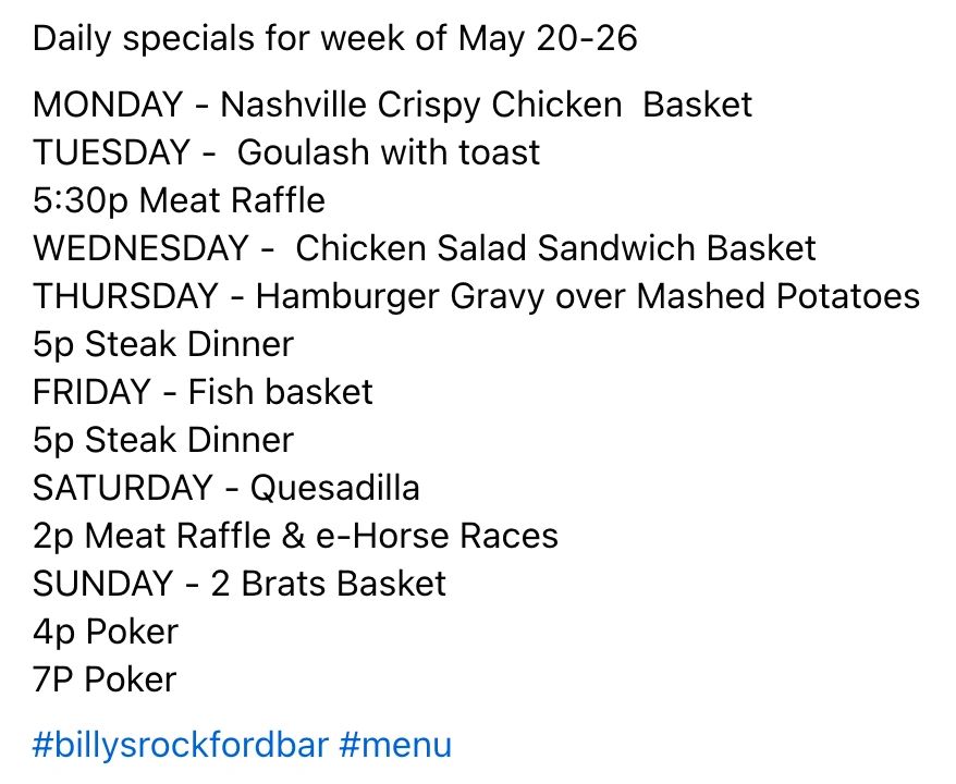 BILLY'S ROCKFORD BAR in Rockford, Minnesota